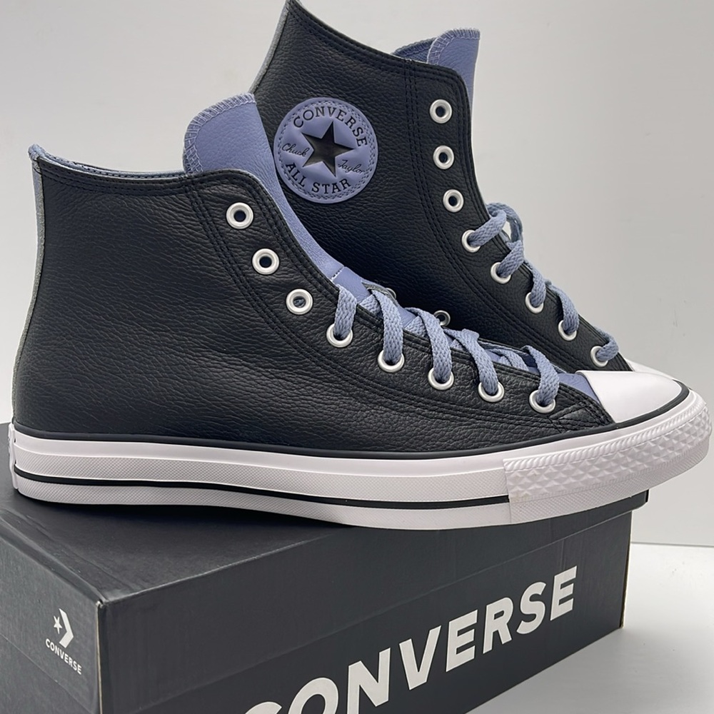 Converse Men’s High-Tops Chuck Taylor All Star Hi Leather Sneaker Black A06570C - Picture 7 of 16